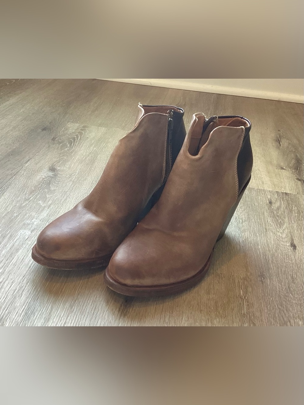 Freebird Detroit Leather Boots Size 8 Brown Western Boho Cowgirl Distressed